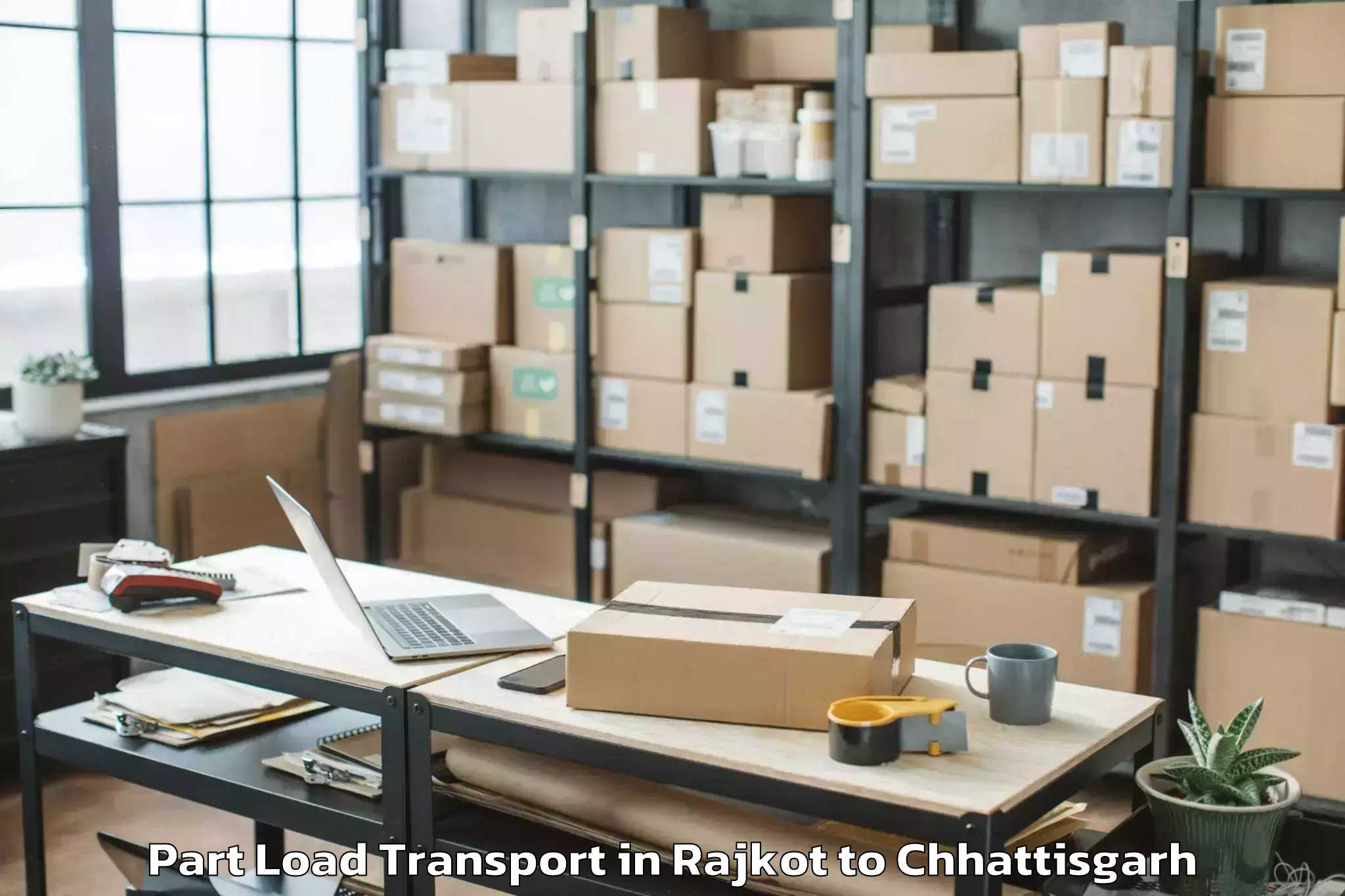 Hassle-Free Rajkot to Bemetara Part Load Transport